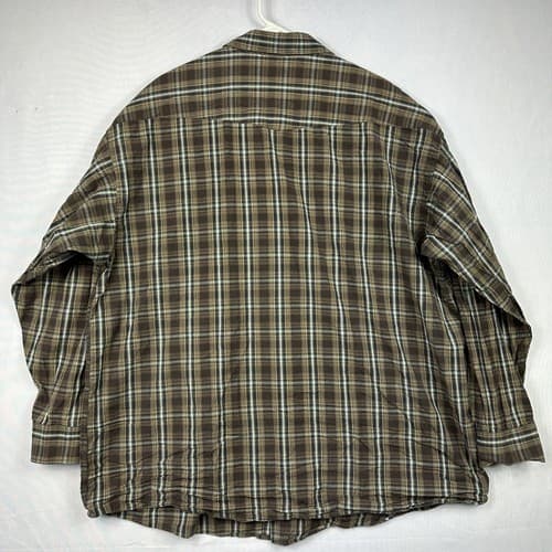Panhandle Slim Mens 2XL Pearl Snap Shirt Brown Plaid Casual Long Sleeve - Thumbnail 3