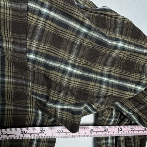 Panhandle Slim Mens 2XL Pearl Snap Shirt Brown Plaid Casual Long Sleeve - Thumbnail 8