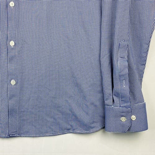 Mizzen + Main Mens 2XL Shirt Spinnaker Trim Fit Blue Gingham Check Long Sleeve - Thumbnail 5