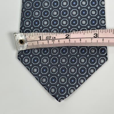 NEW Brooks Brothers 346 Tie Mens 100% Silk Necktie Navy Blue Geometric Made USA - Thumbnail 7