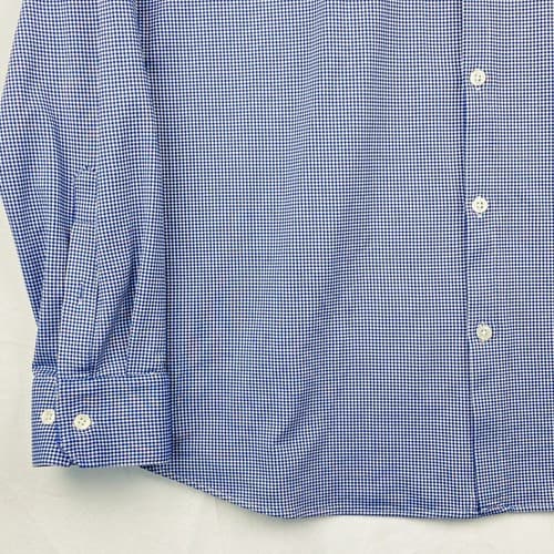 Mizzen + Main Mens 2XL Shirt Spinnaker Trim Fit Blue Gingham Check Long Sleeve - Thumbnail 6