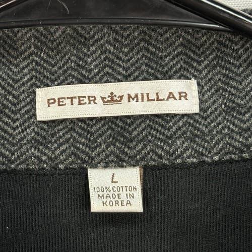Peter Millar 1/4 Zip Sweater Vest Mens Large Black Pullover Cotton Adult MF16K35 - Thumbnail 6