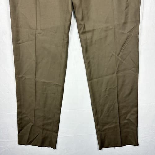 Vigano 1959 Dress Pants Mens 40 Brown Pleated Unhemmed Made Italy NWOT - Thumbnail 4