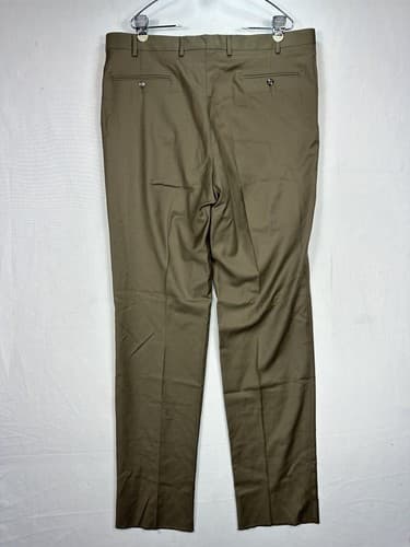 Vigano 1959 Dress Pants Mens 40 Brown Pleated Unhemmed Made Italy NWOT - Thumbnail 3