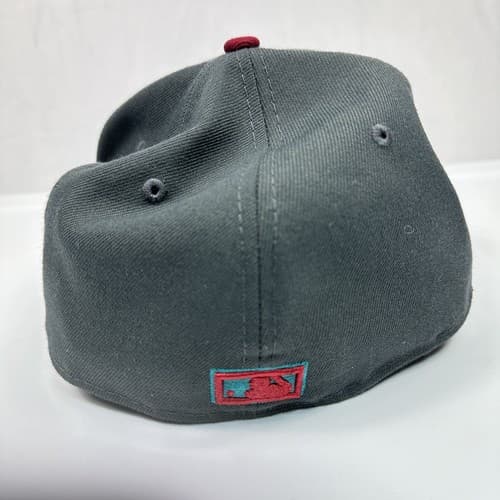 New York Yankees New Era 1999 WS Patch 59FIFTY Gray Hat Size 7 7/8 Turquoise Red - Thumbnail 4