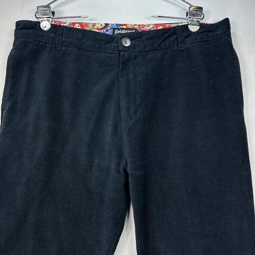 Betabrand Mens 40x32 Black Corduroy Cords Chino Pants Straight Leg Made USA EUC - Thumbnail 5