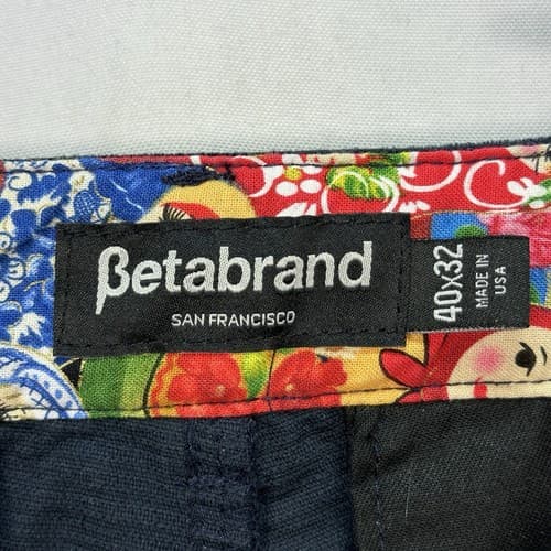 Betabrand Mens 40x32 Black Corduroy Cords Chino Pants Straight Leg Made USA EUC - Thumbnail 8