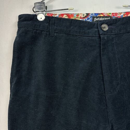 Betabrand Mens 40x32 Black Corduroy Cords Chino Pants Straight Leg Made USA EUC - Thumbnail 7