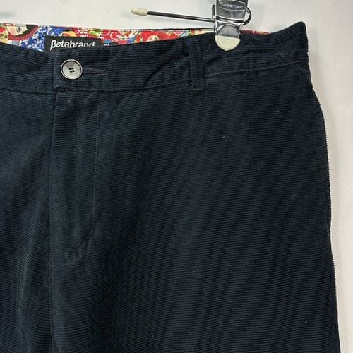 Betabrand Mens 40x32 Black Corduroy Cords Chino Pants Straight Leg Made USA EUC - Thumbnail 6