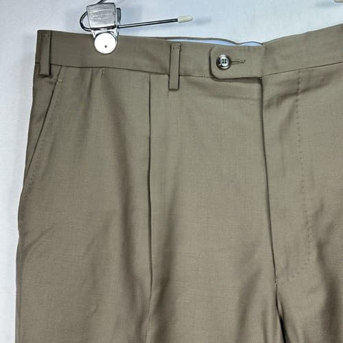 Vigano 1959 Dress Pants Mens 40 Brown Pleated Unhemmed Made Italy NWOT - Thumbnail 6