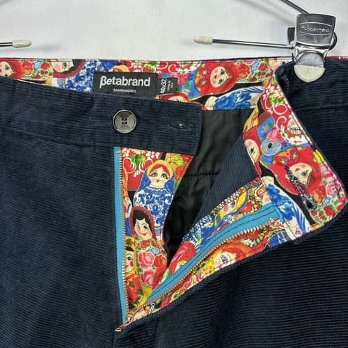 Betabrand Mens 40x32 Black Corduroy Cords Chino Pants Straight Leg Made USA EUC - Thumbnail 2