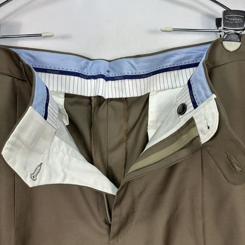 Vigano 1959 Dress Pants Mens 40 Brown Pleated Unhemmed Made Italy NWOT - Thumbnail 7