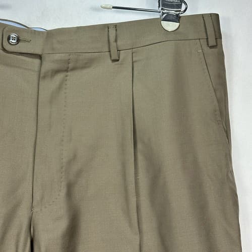 Vigano 1959 Dress Pants Mens 40 Brown Pleated Unhemmed Made Italy NWOT - Thumbnail 5