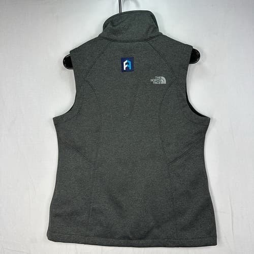 NEW The North Face Womens Medium Ridgewall Soft Shell Vest Gray Full Zip Logo - Thumbnail 2