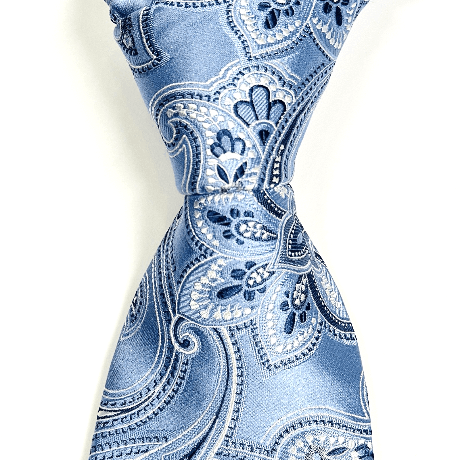 Nordstrom Tie Mens 100% Silk Blue Metallic Paisley USA Formal Necktie Classic - Image 1
