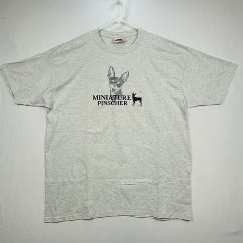Vintage Gr8 Dogs T-Shirt 2XL Miniature Pinscher Embroider Crew Short Sleeve NEW - Thumbnail 2