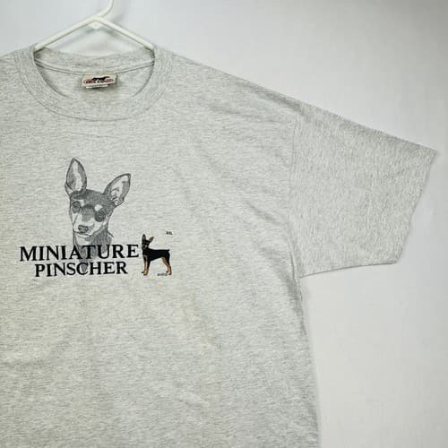 Vintage Gr8 Dogs T-Shirt 2XL Miniature Pinscher Embroider Crew Short Sleeve NEW - Thumbnail 5