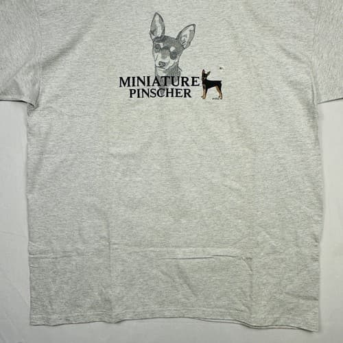 Vintage Gr8 Dogs T-Shirt 2XL Miniature Pinscher Embroider Crew Short Sleeve NEW - Thumbnail 4