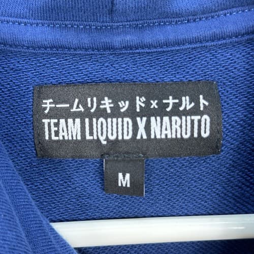 Team Liquid X Naruto 20Y Mens Medium Blue Frayed Pullover Friendship Hoodie NWT - Thumbnail 8