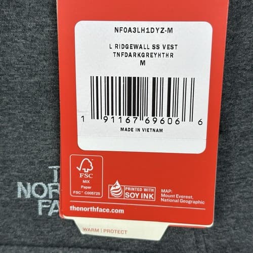 NEW The North Face Womens Medium Ridgewall Soft Shell Vest Gray Full Zip Logo - Thumbnail 5