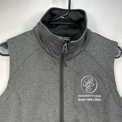 NEW The North Face Womens Medium Ridgewall Soft Shell Vest Gray Full Zip Logo - Thumbnail 7