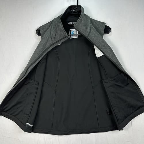 NEW The North Face Womens Medium Ridgewall Soft Shell Vest Gray Full Zip Logo - Thumbnail 10