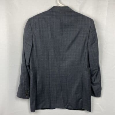 Trussini Sport Coat Lana Super 120s Mens 40 R Blazer 3-Button Blue Plaid Italy - Thumbnail 4