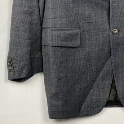 Trussini Sport Coat Lana Super 120s Mens 40 R Blazer 3-Button Blue Plaid Italy - Thumbnail 7