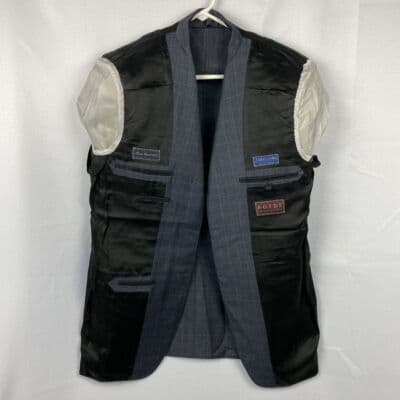 Trussini Sport Coat Lana Super 120s Mens 40 R Blazer 3-Button Blue Plaid Italy - Thumbnail 10