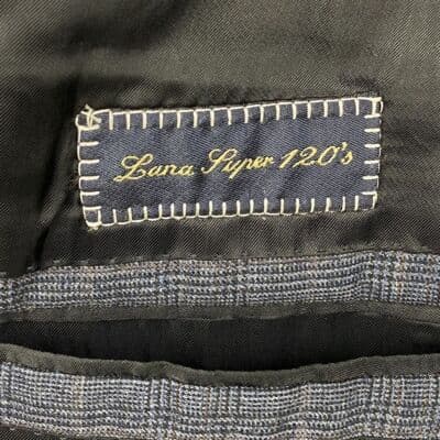 Trussini Sport Coat Lana Super 120s Mens 40 R Blazer 3-Button Blue Plaid Italy - Thumbnail 13