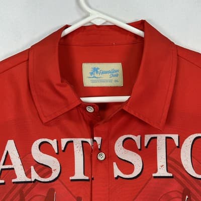 Vintage Last Stop Motorcycles Hawaiian Shirt Mens 2XL PinUp Biker Beer S/S 60s - Thumbnail 5