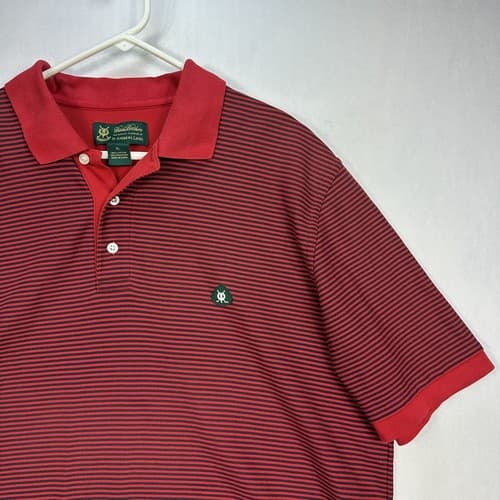 Brooks Brothers St Andrews Golf Polo Mens XL Shirt Red Blue Striped Short Sleeve - Thumbnail 5