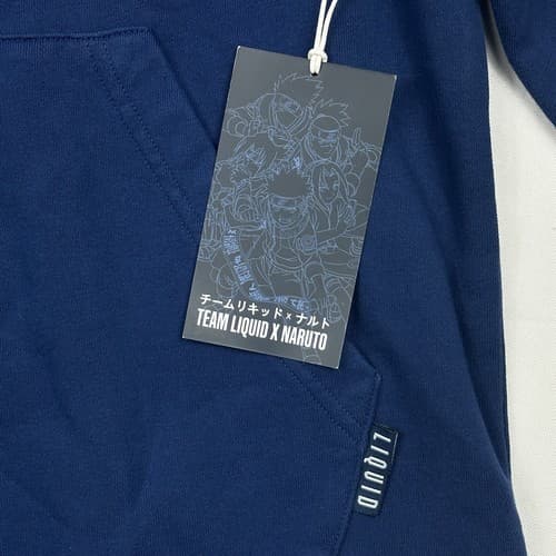 Team Liquid X Naruto 20Y Mens Medium Blue Frayed Pullover Friendship Hoodie NWT - Thumbnail 5