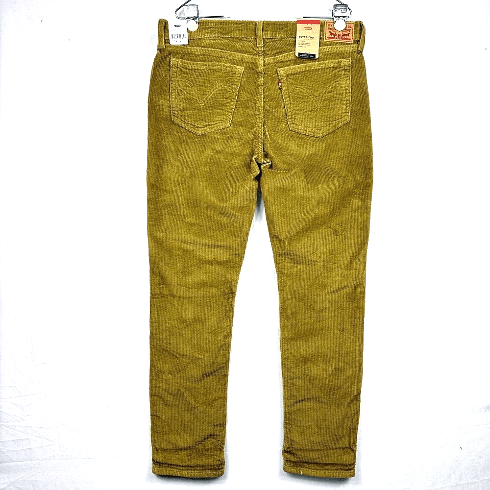 NEW Levis Strauss Womens Boyfriend Corduroy Pants 34 x 30 Brown $69.50 - Image 1