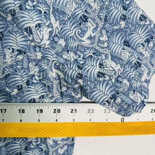 UNTUCKIT RAJPAL Short Sleeve Button Shirt Medium Blue Monkey Jungle Geometric - Thumbnail 8