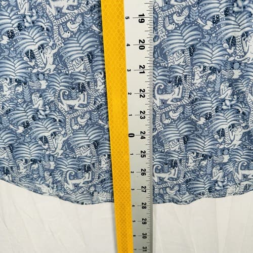 UNTUCKIT RAJPAL Short Sleeve Button Shirt Medium Blue Monkey Jungle Geometric - Thumbnail 9