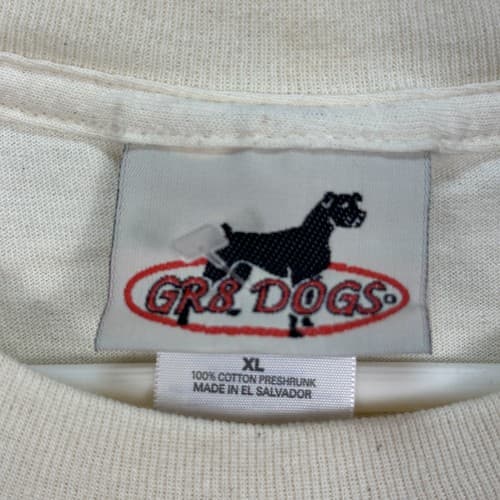 Vintage Gr8 Dogs T-Shirt XL Great Dane Embroidered Crew Ivory Short Sleeve NEW - Thumbnail 8