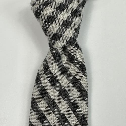 NEW TED BAKER Silk Blend Tie Mens Skinny Gray Gingham Plaid Necktie $95 - Thumbnail 4