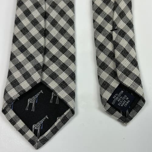 NEW TED BAKER Silk Blend Tie Mens Skinny Gray Gingham Plaid Necktie $95 - Thumbnail 6