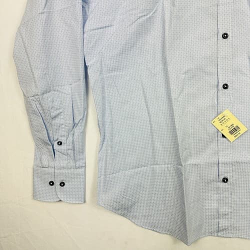 NEW Taccaliti Dress Shirt Size US 16 41 Blue Check Long Sleeve Made Italy $225 - Thumbnail 5