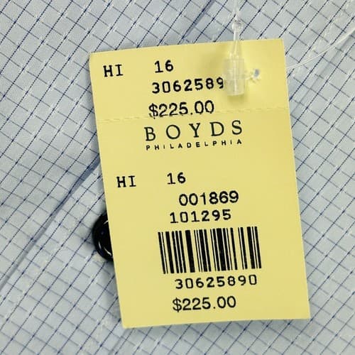 NEW Taccaliti Dress Shirt Size US 16 41 Blue Check Long Sleeve Made Italy $225 - Thumbnail 6