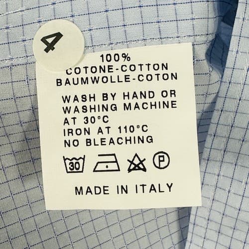 NEW Taccaliti Dress Shirt Size US 16 41 Blue Check Long Sleeve Made Italy $225 - Thumbnail 10