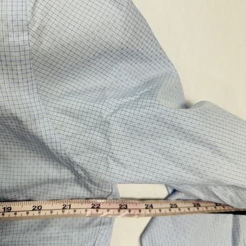 NEW Taccaliti Dress Shirt Size US 16 41 Blue Check Long Sleeve Made Italy $225 - Thumbnail 11