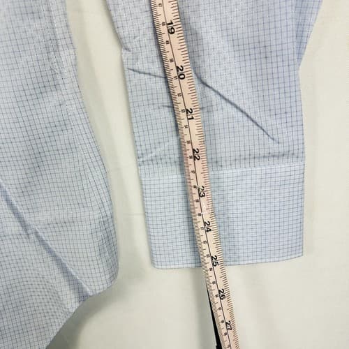 NEW Taccaliti Dress Shirt Size US 16 41 Blue Check Long Sleeve Made Italy $225 - Thumbnail 12