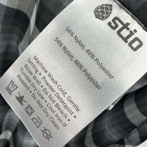 Stio Mens XS Eddy Plaid Pearl Snap Shirt Nylon Black Gray Plaid Long Sleeve EUC - Thumbnail 9