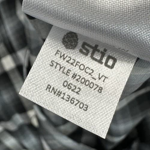 Stio Mens XS Eddy Plaid Pearl Snap Shirt Nylon Black Gray Plaid Long Sleeve EUC - Thumbnail 10