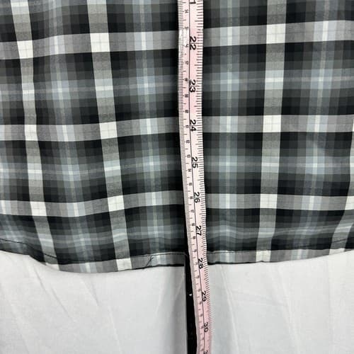 Stio Mens XS Eddy Plaid Pearl Snap Shirt Nylon Black Gray Plaid Long Sleeve EUC - Thumbnail 13