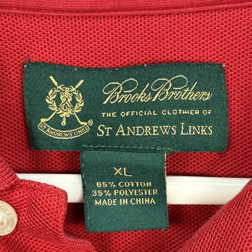 Brooks Brothers St Andrews Golf Polo Mens XL Shirt Red Blue Striped Short Sleeve - Thumbnail 8
