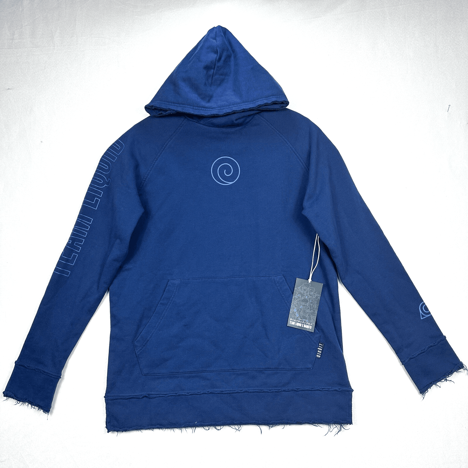 Team Liquid X Naruto 20Y Mens Medium Blue Frayed Pullover Friendship Hoodie NWT - Image 1