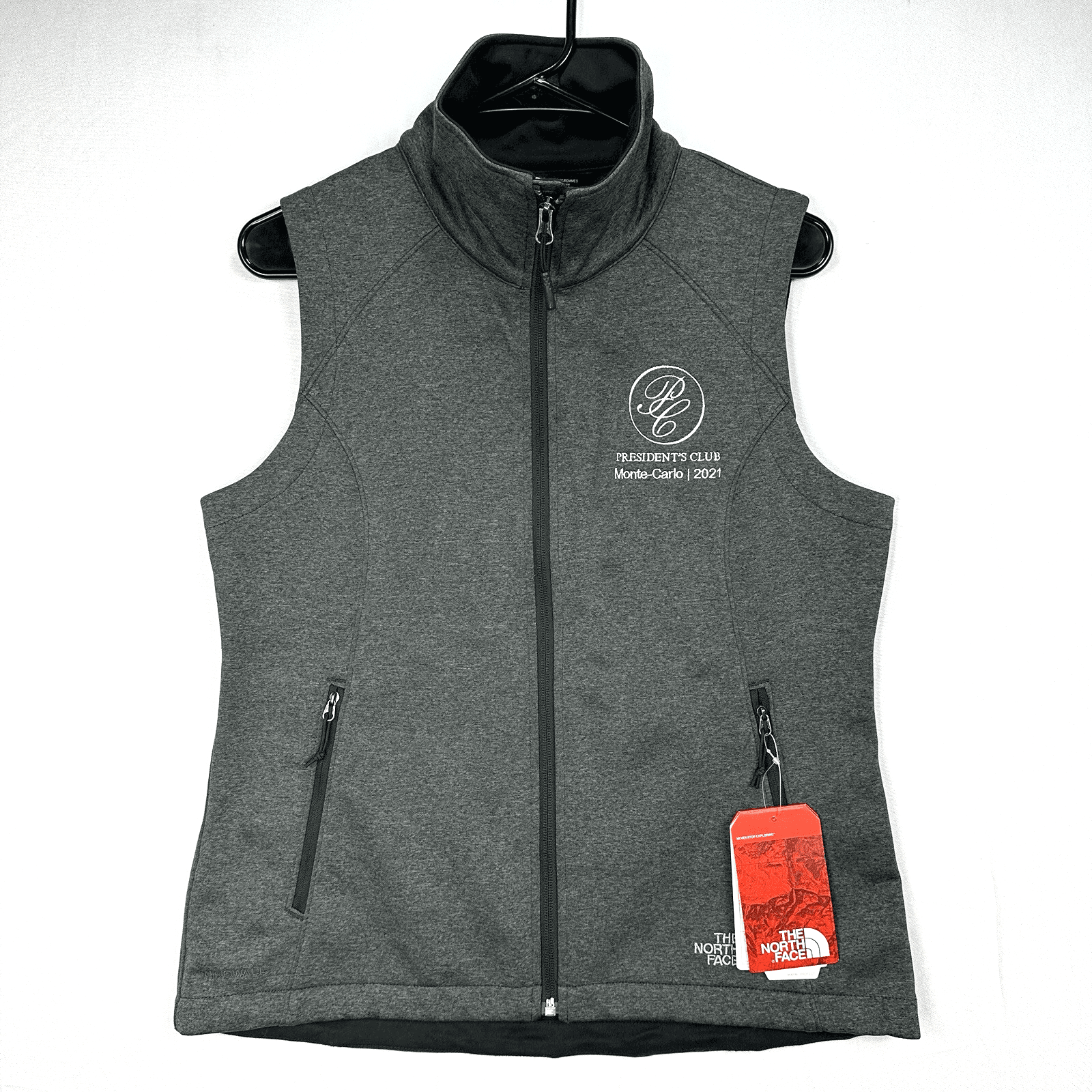 NEW The North Face Womens Medium Ridgewall Soft Shell Vest Gray Full Zip Logo - Image 1